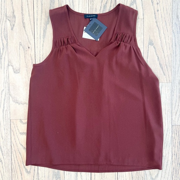 NWT Pleione Women’s Rusty Red Lined Blouse Tank Size X-Small - Picture 2 of 11